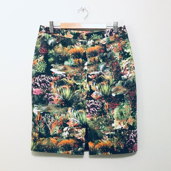 Mario Serrani Paradisical Garden Print Italian Pencil Skirt - Picture 2 of 15